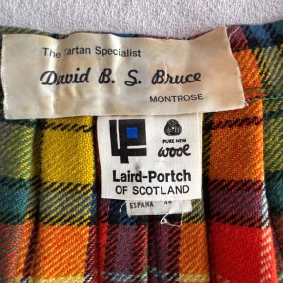 Scottish Tartan Plaid Pleated Wool Skirt - Picture 9 of 10